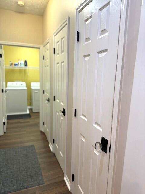 9072 Timberbrook Ln Unit B, Florence, KY 41042 - corridor with separate washer and dryer and wood finished floors