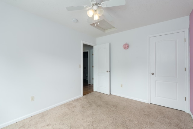 1837 Asbury Way, Hebron, KY 41048 - unfurnished bedroom featuring carpet, attic access, baseboards, and ceiling fan