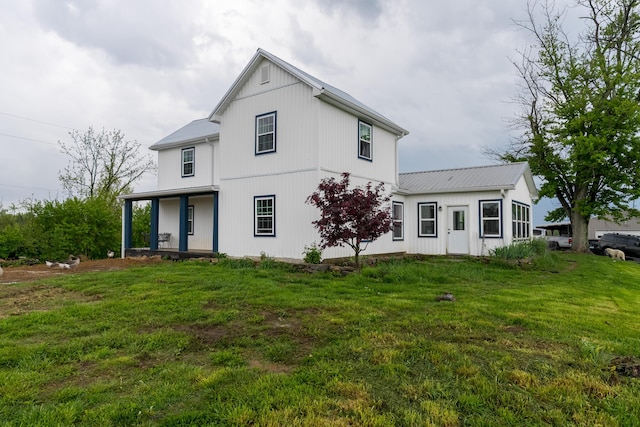 1120 Keefer Rd, Corinth, KY 41010 - modern inspired farmhouse featuring a front yard, metal roof, and a porch