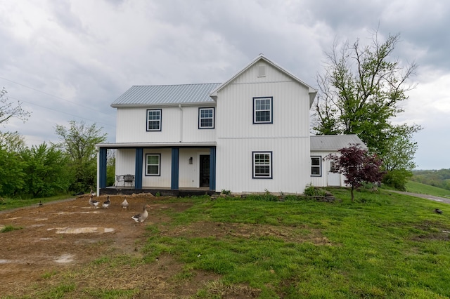 1120 Keefer Rd, Corinth, KY 41010 - modern farmhouse style home with covered porch, metal roof, and a front yard