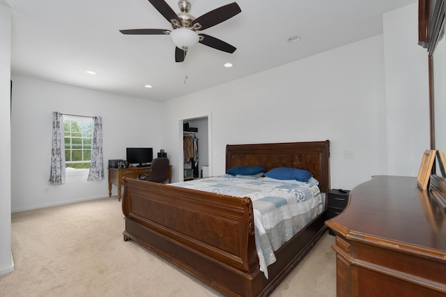 1120 Keefer Rd, Corinth, KY 41010 - bedroom featuring light colored carpet, a desk, recessed lighting, baseboards, and a spacious closet