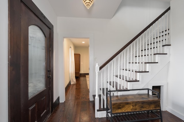 1120 Keefer Rd, Corinth, KY 41010 - foyer entrance featuring hardwood / wood-style floors, stairs, and baseboards