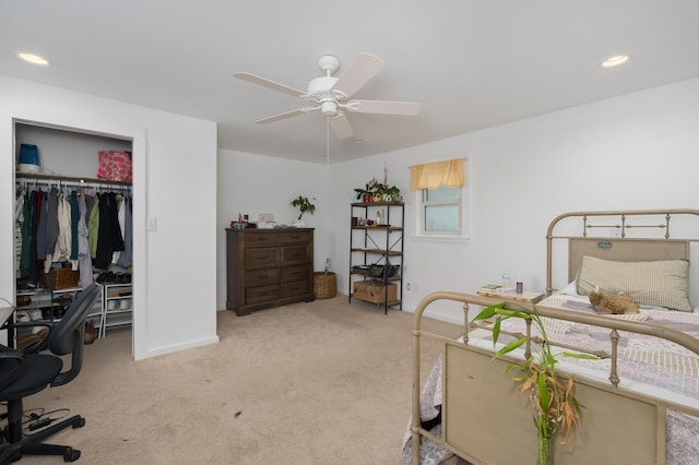 1120 Keefer Rd, Corinth, KY 41010 - bedroom featuring carpet flooring, an office area, a closet, recessed lighting, and baseboards