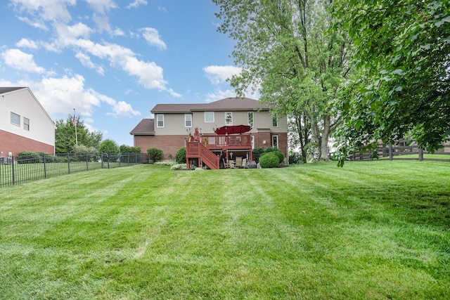 10659 Mountain Laurel Way, Union, KY 41091 - rear view of house featuring brick siding, stairway, and a wooden deck
