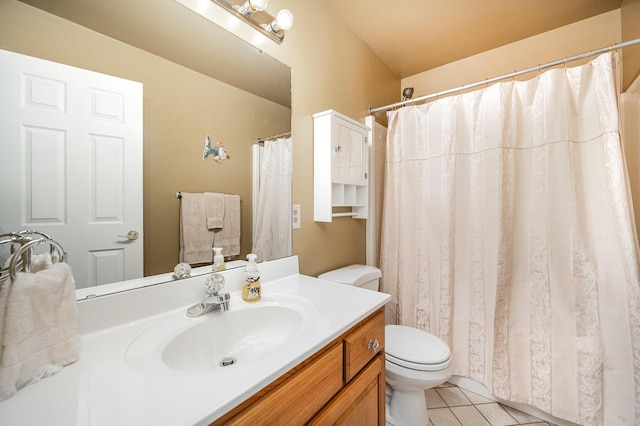 10659 Mountain Laurel Way, Union, KY 41091 - bathroom with toilet, vanity, tile patterned floors, and a shower with curtain