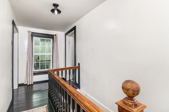 605 Lemon Northcutt Rd, Dry Ridge, KY 41035 - corridor with an upstairs landing, dark wood finished floors, and baseboards