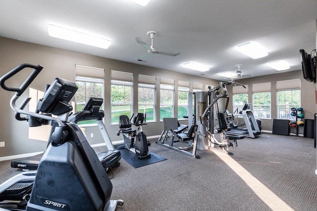 857 Slate Vw, Cold Spring, KY 41076 - workout area featuring healthy amount of natural light, ceiling fan, and baseboards