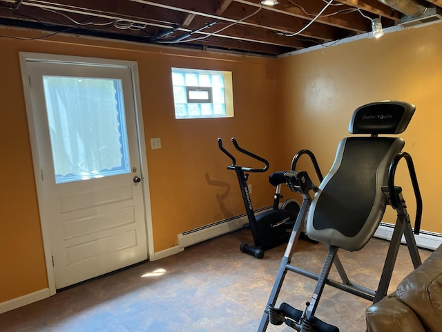 11 Alanna Dr, Wilder, KY 41076 - exercise room with baseboards and a baseboard radiator