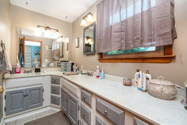 2919 Watts Rd, Burlington, KY 41005 - full bath featuring double vanity and tile patterned floors