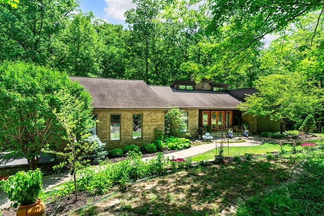 2709 Longbranch Rd, Union, KY 41091 - view of front of property featuring brick siding, roof with shingles, and french doors