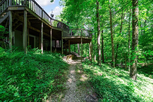 2709 Longbranch Rd, Union, KY 41091 - view of yard featuring a deck and stairs