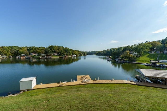 350 Leon Blvd, Williamstown, KY 41097 - dock with a lawn and a water view