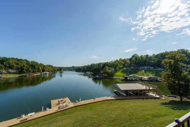 350 Leon Blvd, Williamstown, KY 41097 - dock area featuring a water view and a yard