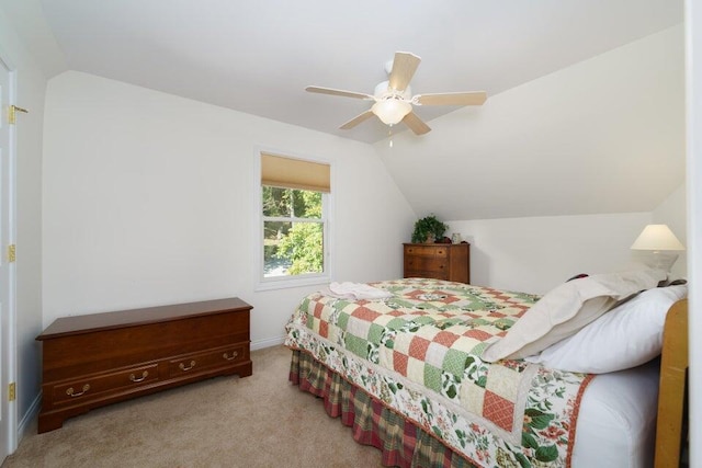 350 Leon Blvd, Williamstown, KY 41097 - bedroom with lofted ceiling, carpet flooring, and ceiling fan