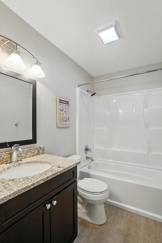 856 Moonstone Ct, Crescent Springs, KY 41017 - full bathroom with vanity, wood finished floors, toilet, and tub / shower combination