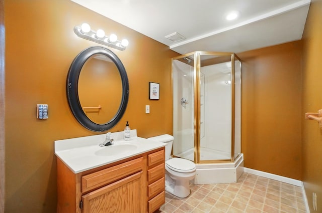 856 Moonstone Ct, Crescent Springs, KY 41017 - bathroom with toilet, a shower stall, vanity, and tile patterned flooring