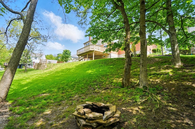 856 Moonstone Ct, Crescent Springs, KY 41017 - view of grassy yard featuring a wooden deck
