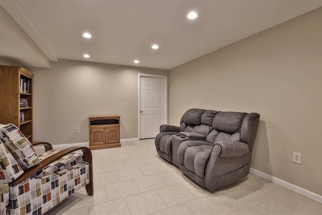 8949 E Main St, Alexandria, KY 41001 - living room featuring recessed lighting, light tile patterned floors, and baseboards
