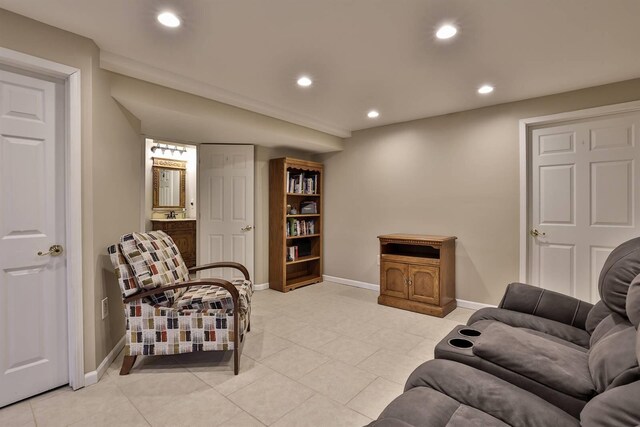 8949 E Main St, Alexandria, KY 41001 - living room featuring recessed lighting, baseboards, and light tile patterned floors