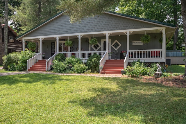 1145 Hillandale Dr, Sanders, KY 41083 - view of front facade featuring a porch, a front yard, and stairway