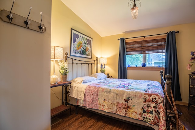 1145 Hillandale Dr, Sanders, KY 41083 - bedroom featuring vaulted ceiling and wood finished floors