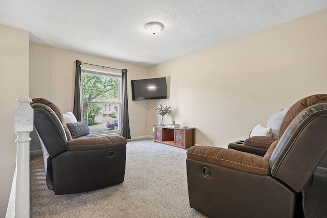 6161 Ridgewood Ct, Florence, KY 41042 - carpeted living room with baseboards and a textured ceiling