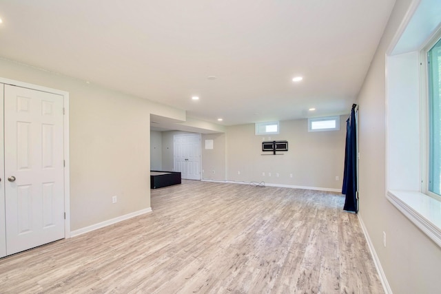 10056 Meadowvista Ct, Independence, KY 41051 - basement with light wood-style flooring, recessed lighting, and baseboards