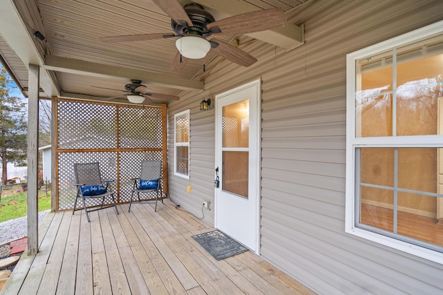 873 Buckeye Hills Rd, Falmouth, KY 41040 - wooden deck with ceiling fan