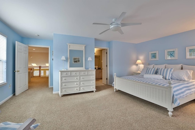 2754 Mansion Pl, Crestview Hills, KY 41017 - bedroom with light carpet, baseboards, and ceiling fan