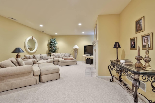 2754 Mansion Pl, Crestview Hills, KY 41017 - living room featuring carpet floors, recessed lighting, and baseboards