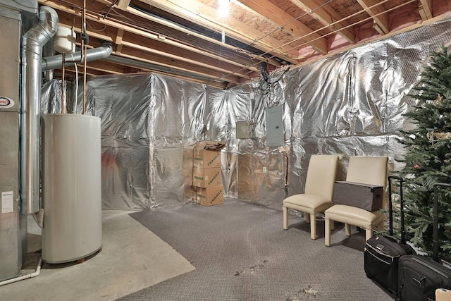2754 Mansion Pl, Crestview Hills, KY 41017 - unfinished basement with water heater and electric panel