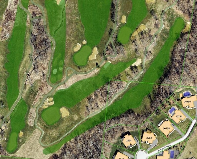 2563 Twin Hills Ct, Union, KY 41091 - aerial overview of property's location with a local golf course and property parcel outlined