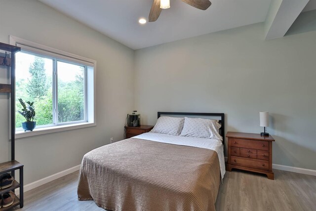 6520 Cannondale Dr, Burlington, KY 41005 - bedroom featuring wood finished floors, baseboards, a ceiling fan, and recessed lighting