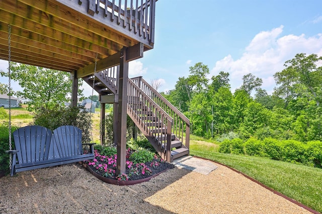 6520 Cannondale Dr, Burlington, KY 41005 - view of patio / terrace with stairs