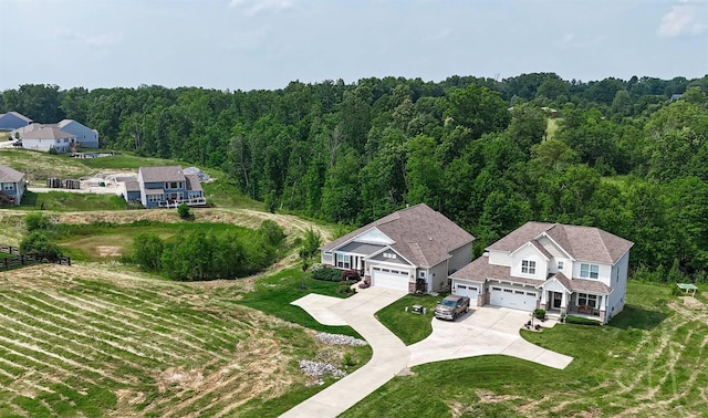6520 Cannondale Dr, Burlington, KY 41005 - aerial view of property and surrounding area with a forest