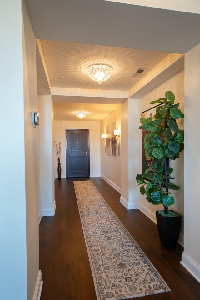 101 Harbor Greene Dr Unit W705, Bellevue, KY 41073 - hallway featuring dark wood-style floors and baseboards