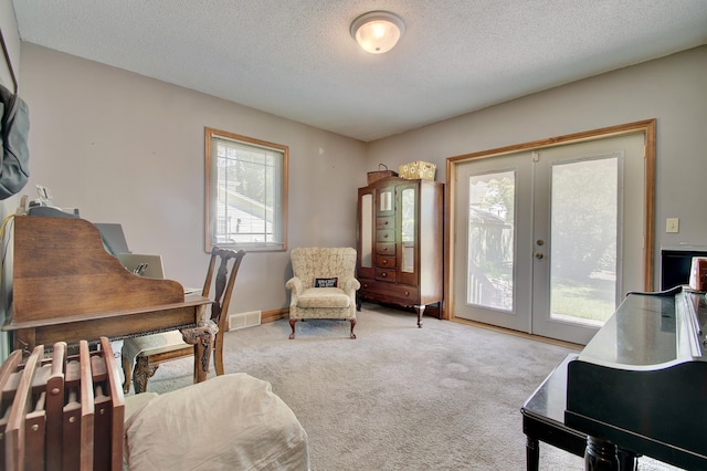 2641 Turkeyfoot Rd, Lakeside Park, KY 41017 - carpeted home office featuring french doors and a textured ceiling