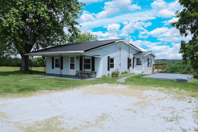 555 Breck Rd, Owenton, KY 40359 - ranch-style home with a front lawn and covered porch