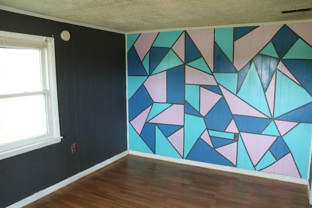 555 Breck Rd, Owenton, KY 40359 - empty room with crown molding, a textured ceiling, wood finished floors, and baseboards