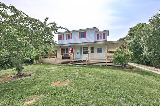 575 Stringtown Rd, Corinth, KY 41010 - view of front of house featuring a front lawn and covered porch