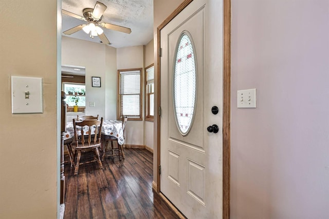 575 Stringtown Rd, Corinth, KY 41010 - foyer featuring dark wood finished floors and a ceiling fan