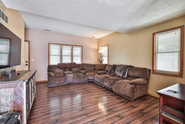 575 Stringtown Rd, Corinth, KY 41010 - living room featuring dark wood-style floors and a textured ceiling