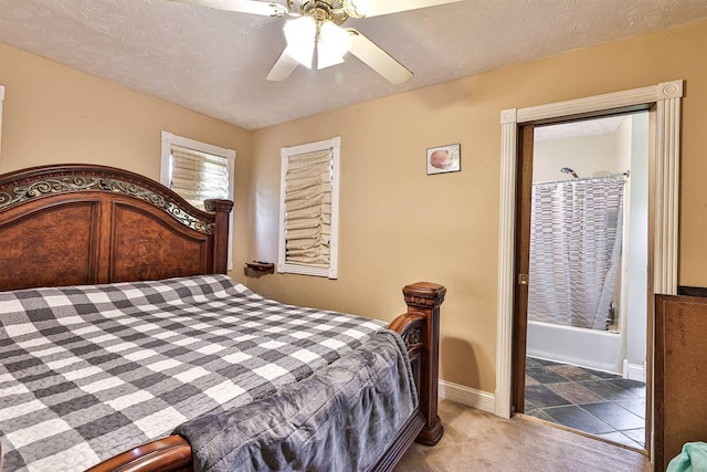 575 Stringtown Rd, Corinth, KY 41010 - carpeted bedroom featuring a ceiling fan and a textured ceiling