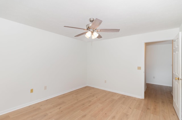 2308 Sawmill Ct Unit 207, Burlington, KY 41005 - spare room featuring a ceiling fan, light wood-type flooring, and baseboards