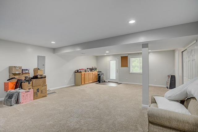 10658 Blooming Ct, Independence, KY 41051 - below grade area featuring light carpet and recessed lighting