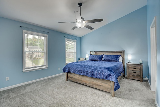 10658 Blooming Ct, Independence, KY 41051 - bedroom with carpet, lofted ceiling, and ceiling fan