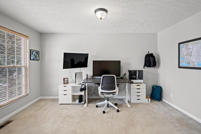 10335 Mackay Ct, Independence, KY 41051 - carpeted home office featuring baseboards and a textured ceiling