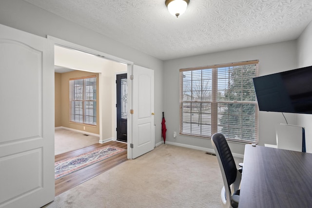 10335 Mackay Ct, Independence, KY 41051 - office space with light carpet, baseboards, and a textured ceiling