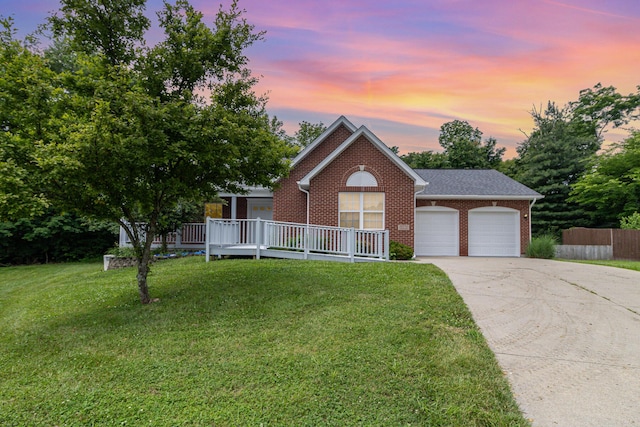 1285 Edinburgh Ln, Union, KY 41091 - view of front of property featuring brick siding, a garage, concrete driveway, and a front yard