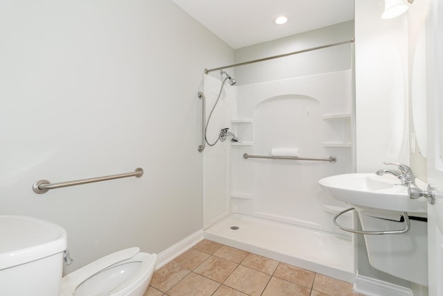 1285 Edinburgh Ln, Union, KY 41091 - full bath with a shower, tile patterned flooring, and recessed lighting